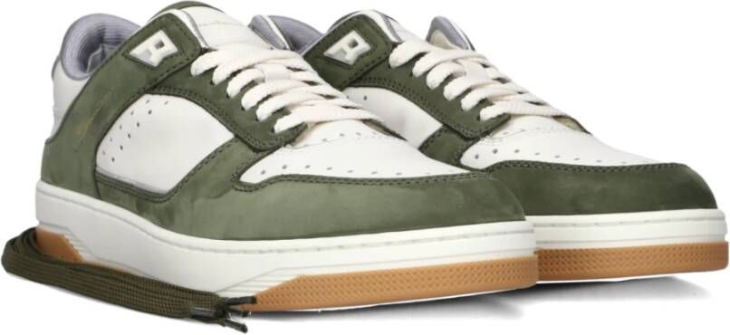 Santoni Groen Wit Sneakers Multicolor Heren