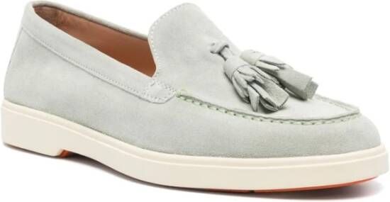 Santoni Groene Suède Kwast Rubberen Schoenen Green Dames