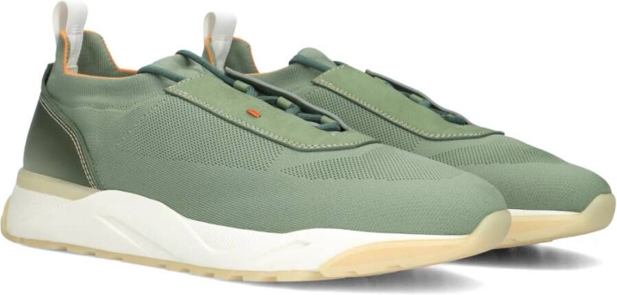 Santoni Groene Textiel Heren Sneakers Innova Green Heren