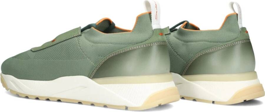 Santoni Groene Textiel Heren Sneakers Innova Green Heren