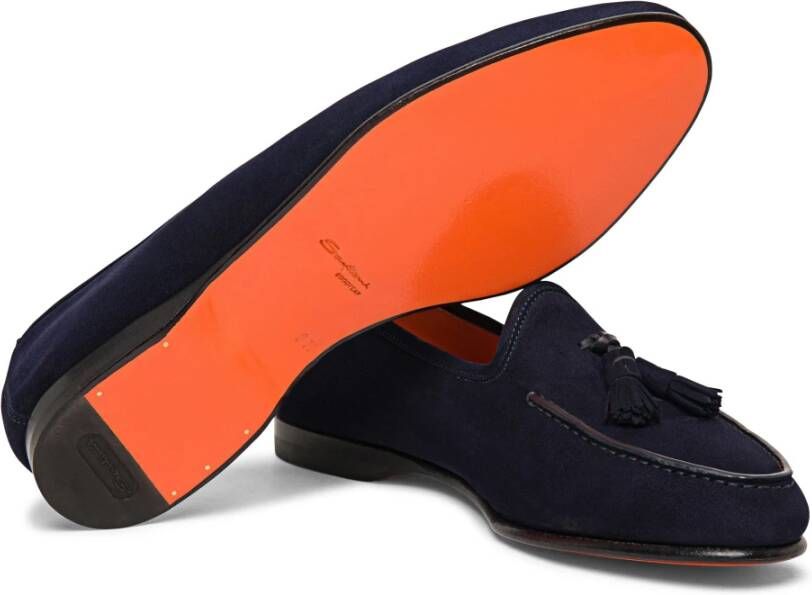 Santoni Heren Andrea kwast loafer Blue Heren