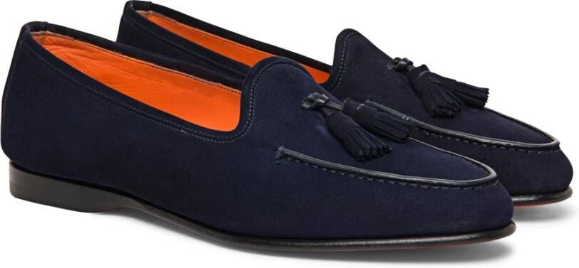 Santoni Heren Andrea kwast loafer Blue Heren