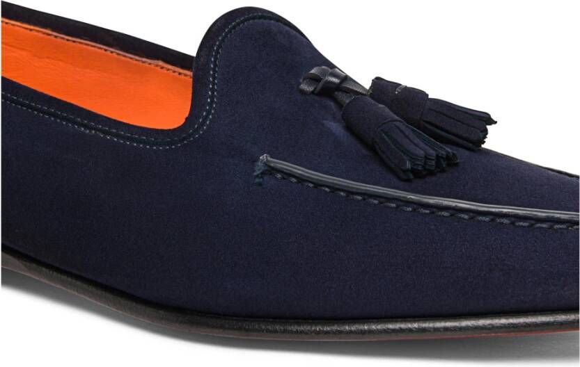 Santoni Heren Andrea kwast loafer Blue Heren