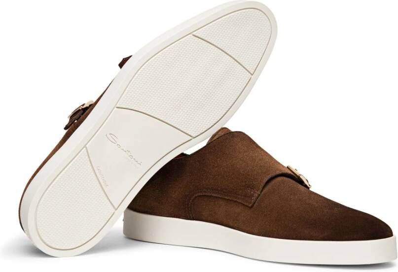 Santoni Heren dubbele gespschoen Brown Heren