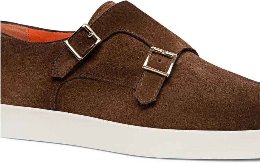 Santoni Heren dubbele gespschoen Brown Heren