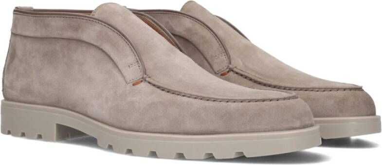 Santoni Heren Instappers Sue Spiegel Taupe Beige Heren