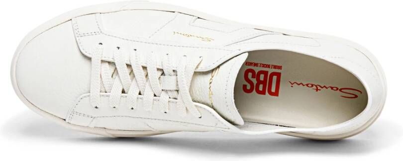 Santoni Witte Leren Sneakers Rubberen Zool White Heren - Foto 4