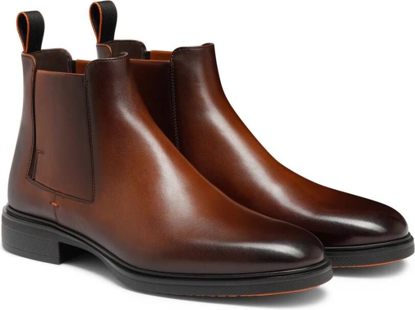 Santoni Heren leren Easy laars Brown Heren