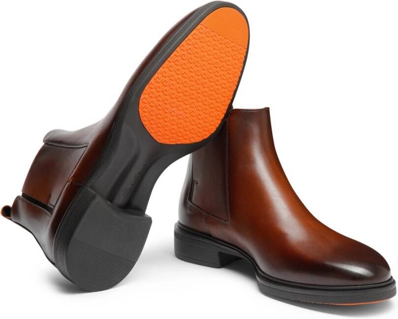 Santoni Heren leren Easy laars Brown Heren