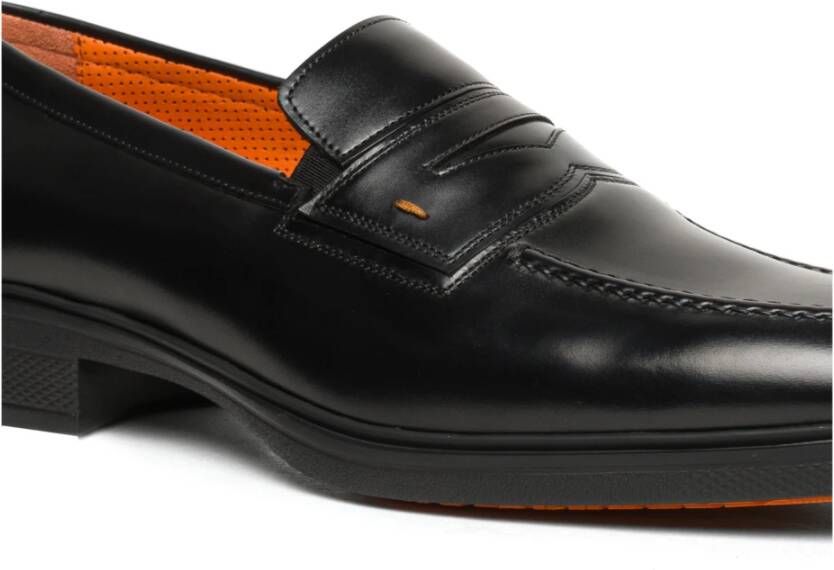 Santoni Heren leren Easy loafer Black Heren