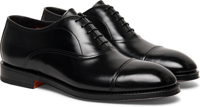 Santoni Heren leren Oxford schoen Black Heren