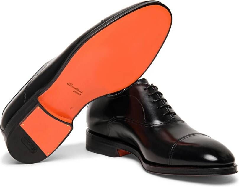 Santoni Heren leren Oxford schoen Black Heren