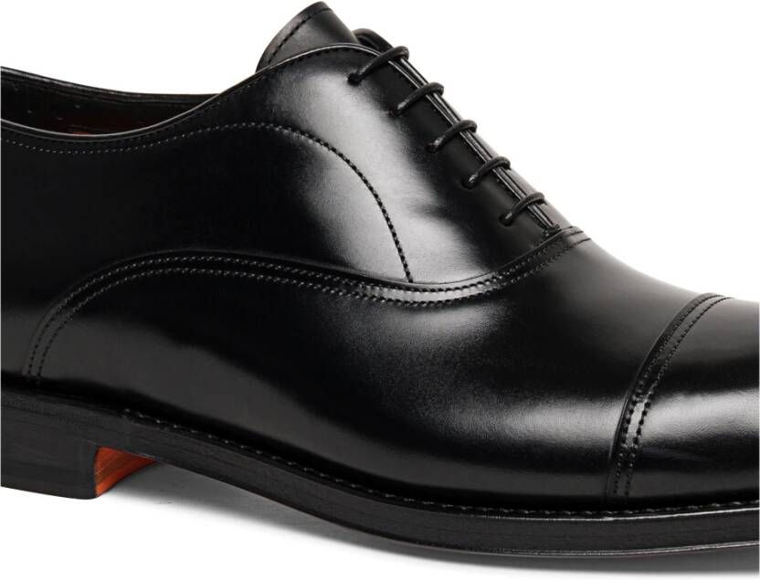 Santoni Heren leren Oxford schoen Black Heren