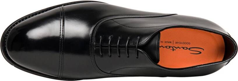 Santoni Heren leren Oxford schoen Black Heren