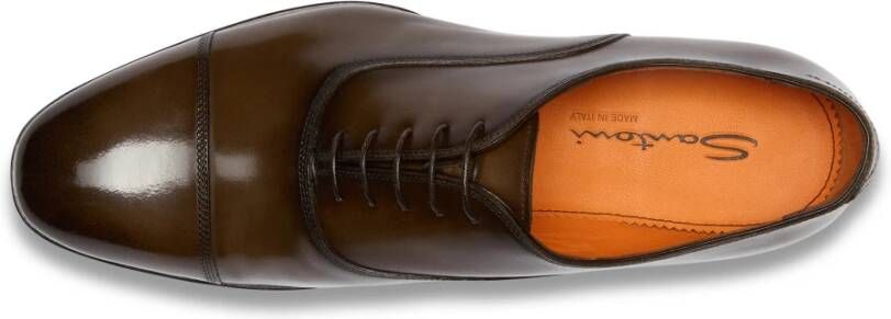 Santoni Heren leren Oxford schoen Brown Heren