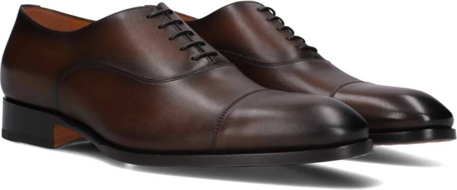 Santoni Heren Leren Veterschoenen Brown Heren