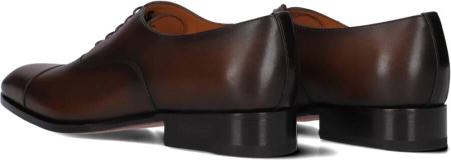 Santoni Heren Leren Veterschoenen Brown Heren