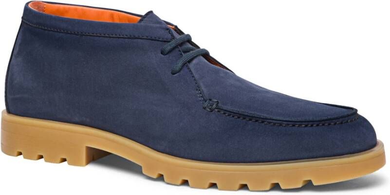 Santoni Heren leren woestijnlaars Blue Heren