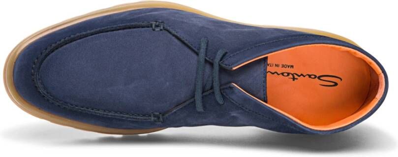 Santoni Heren leren woestijnlaars Blue Heren