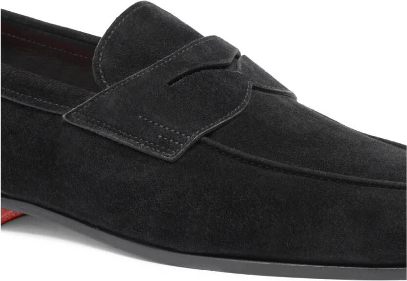 Santoni Heren suède Carlo instapper Black Heren