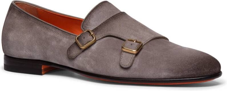 Santoni Heren suède dubbele monniksschoen Brown Heren