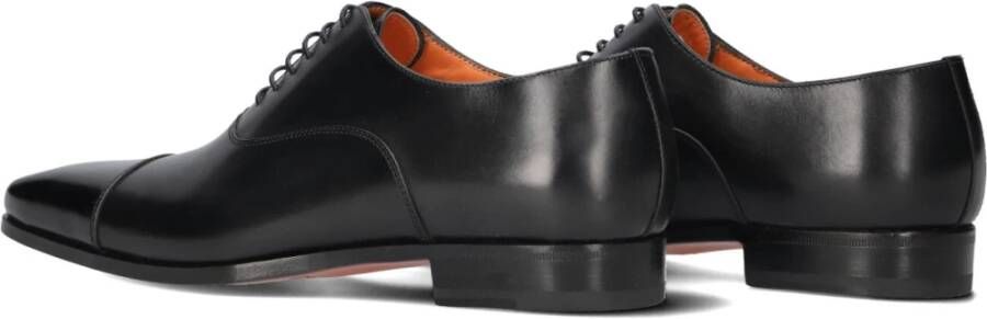 Santoni Heren Veterschoenen Zwart Leer Black Heren