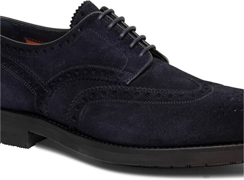 Santoni Herenschoen Derby brogue Blue Heren