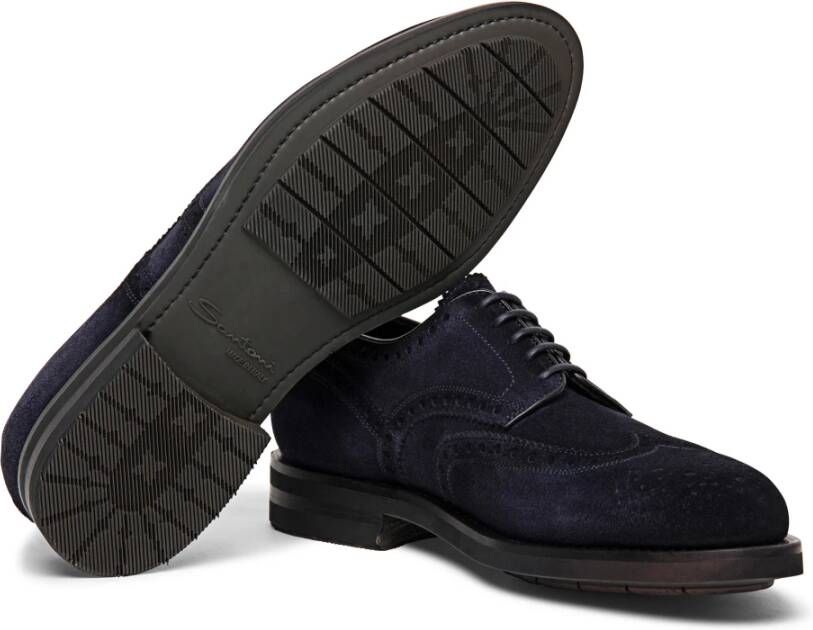 Santoni Herenschoen Derby brogue Blue Heren