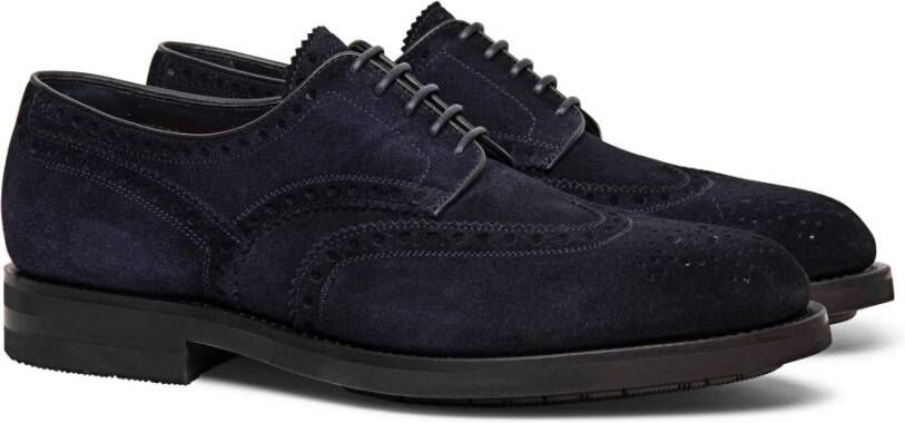 Santoni Herenschoen Derby brogue Blue Heren