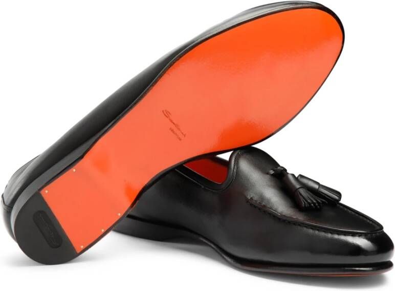 Santoni Herentassel loafer Black Heren