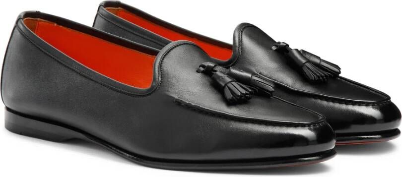 Santoni Herentassel loafer Black Heren