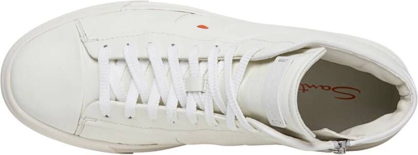 Santoni High Top Leren Sneaker White Heren