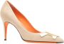 Santoni Hoge Leren Pumps Beige Dames - Thumbnail 2