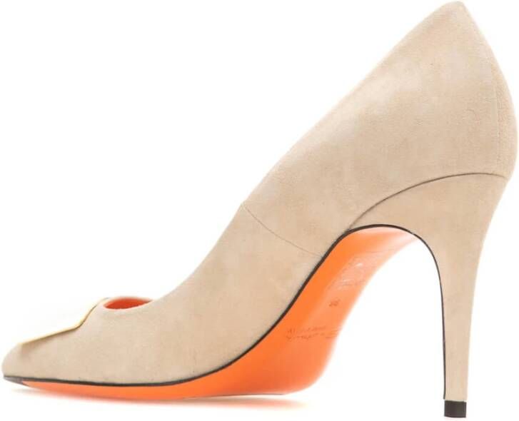 Santoni Hoge Leren Pumps Beige Dames