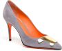 Santoni Hoge Leren Pumps Gray Dames - Thumbnail 2