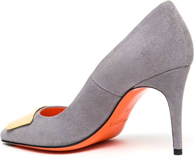 Santoni Hoge Leren Pumps Gray Dames