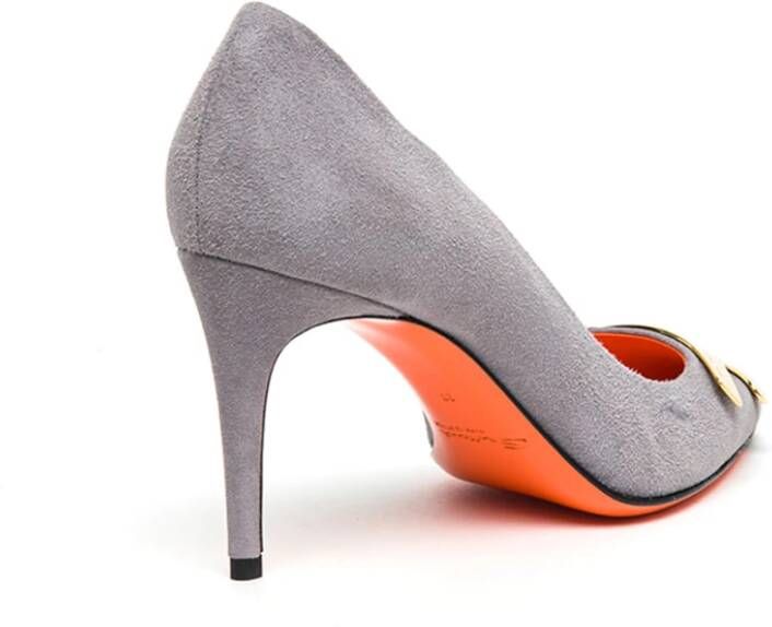 Santoni Hoge Leren Pumps Gray Dames