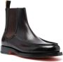 Santoni Italiaanse Leren Enkellaarzen Brown Heren - Thumbnail 2