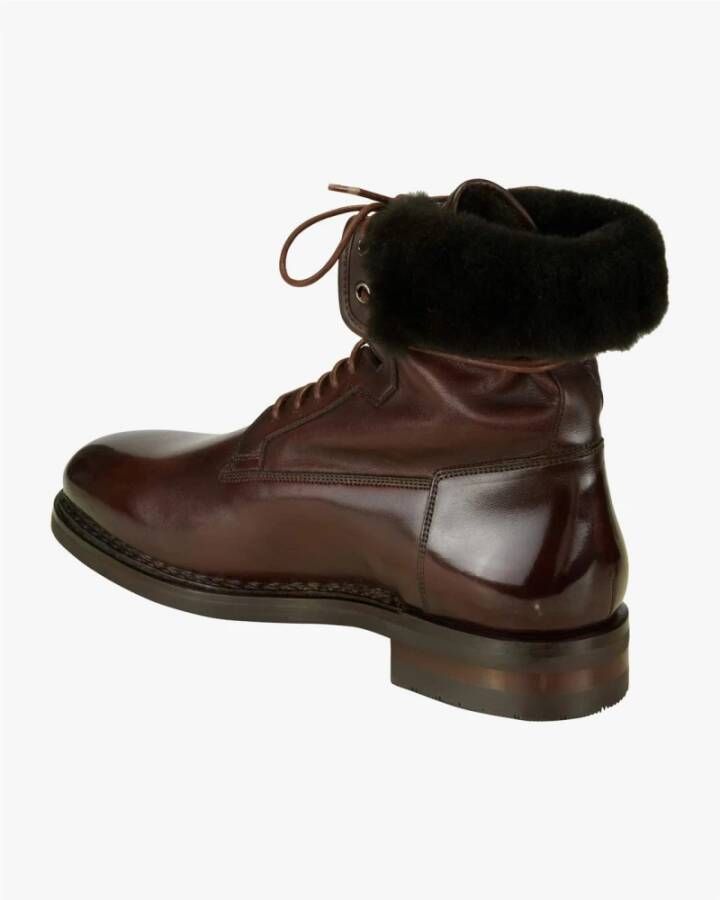 Santoni Italiaanse Leren Enkellaarzen Brown Heren