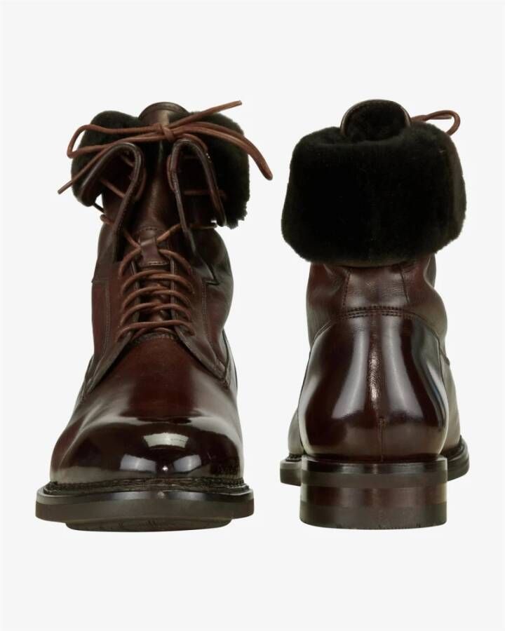 Santoni Italiaanse Leren Enkellaarzen Brown Heren