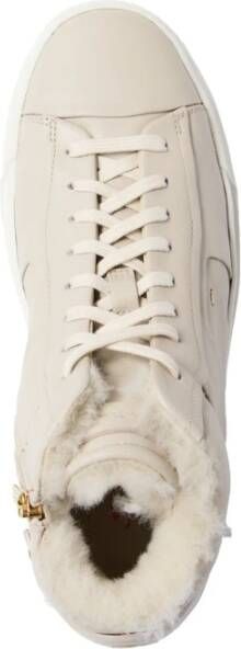 Santoni Italiaanse Leren Sneakers Beige Dames