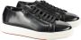 Santoni Italiaanse Leren Sneakers Black Heren - Thumbnail 2