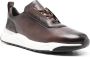 Santoni Italiaanse leren sneakers met rubberen zool Brown Heren - Thumbnail 4