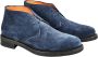 Santoni Italiaanse Leren Veterschoenen Blue Heren - Thumbnail 2