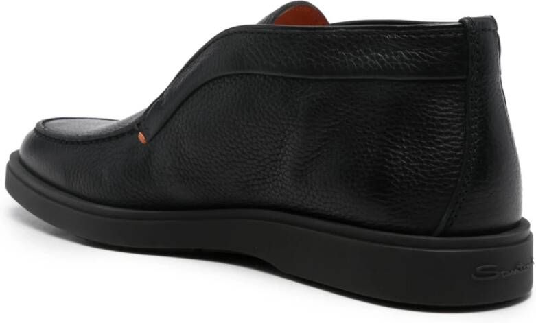 Santoni Italiaanse leren woestijnlaarzen Black Heren