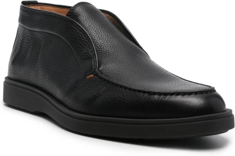 Santoni Italiaanse leren woestijnlaarzen Black Heren