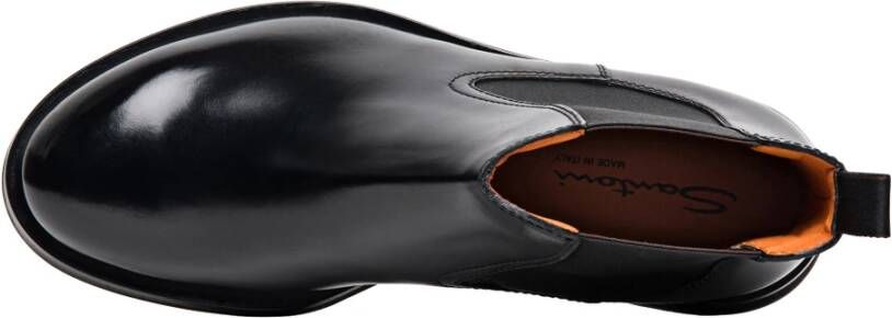 Santoni Klassieke Leren Chelsea Laars Black Heren