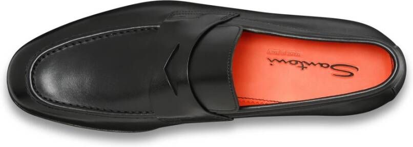 Santoni Klassieke Leren Loafer Black Heren