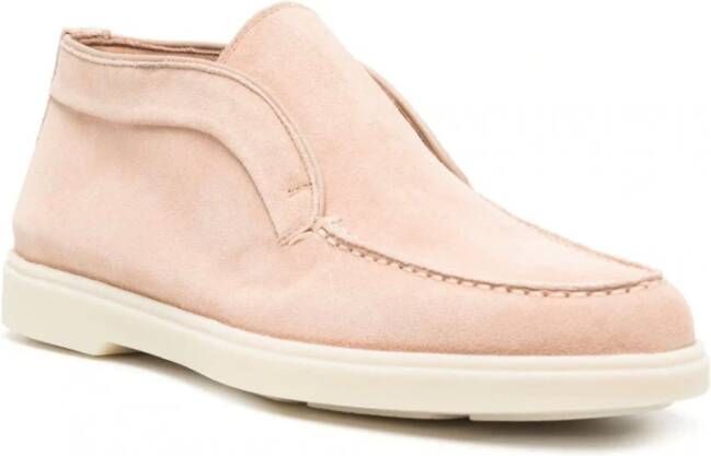 Santoni Klassieke Leren Loafers Beige Dames