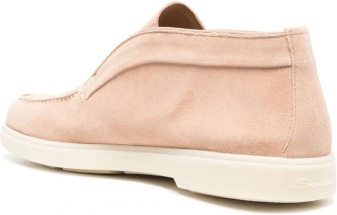 Santoni Klassieke Leren Loafers Beige Dames